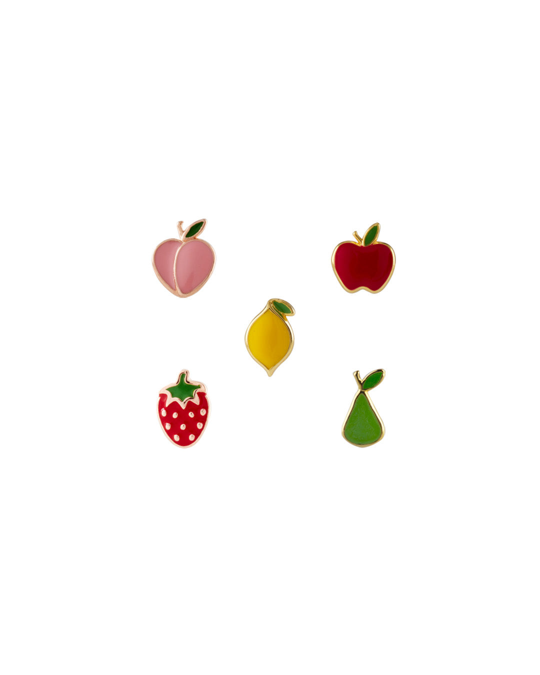 Five Fruit mini stud earrings MIX - Set of 5