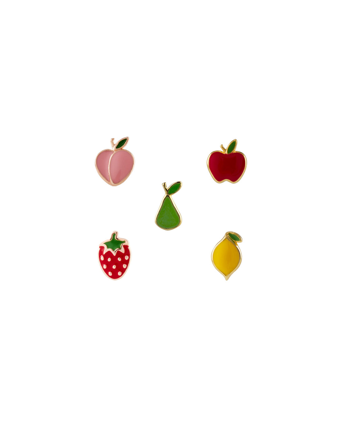 Five Fruit mini stud earrings MIX - Set of 5