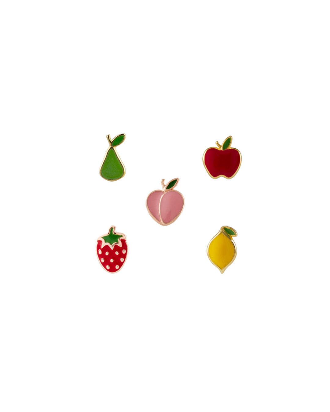 Mini boucles d'oreilles à tige Five Fruit MIX - Lot de 5