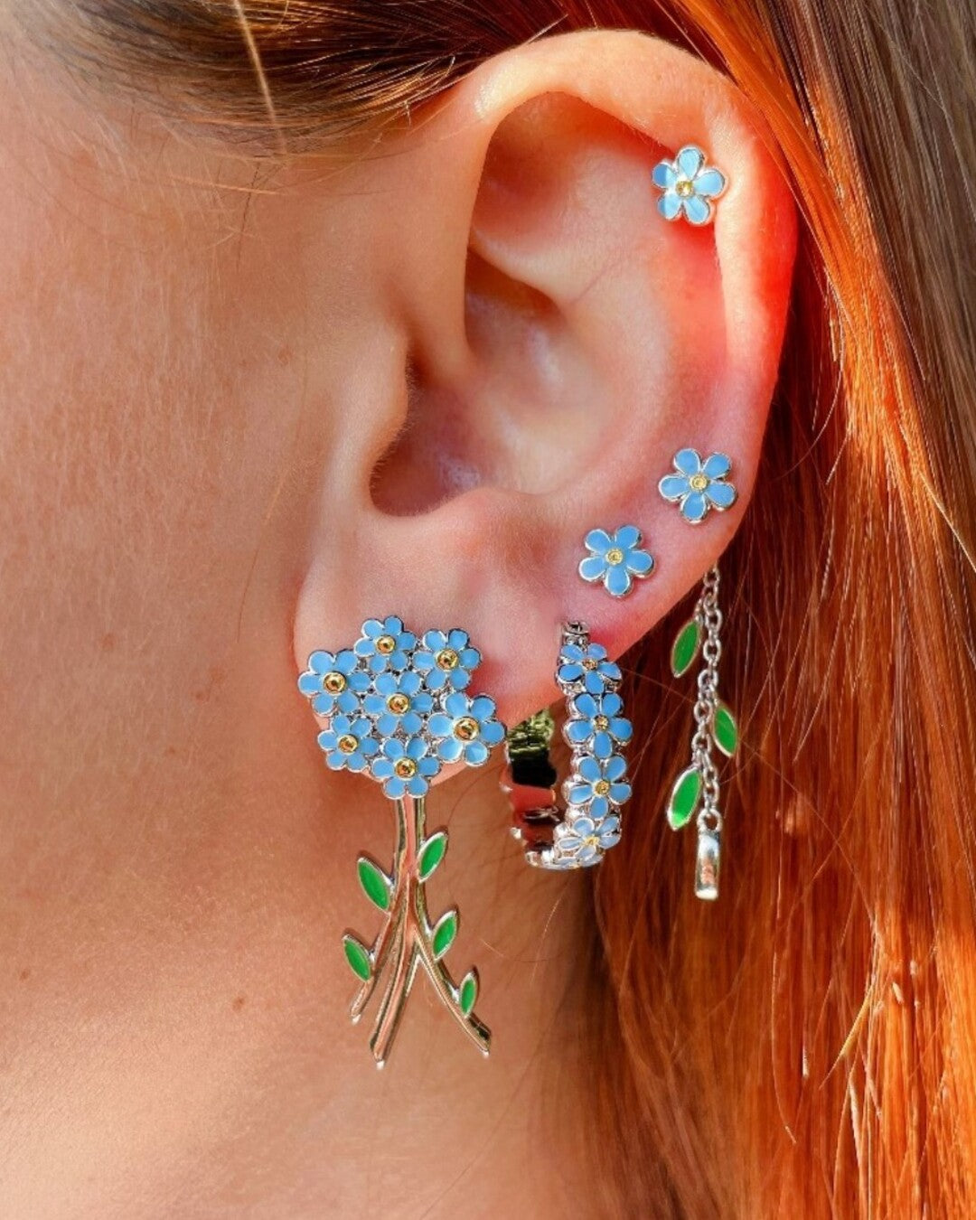 Bouquet Forget-me-not earrings