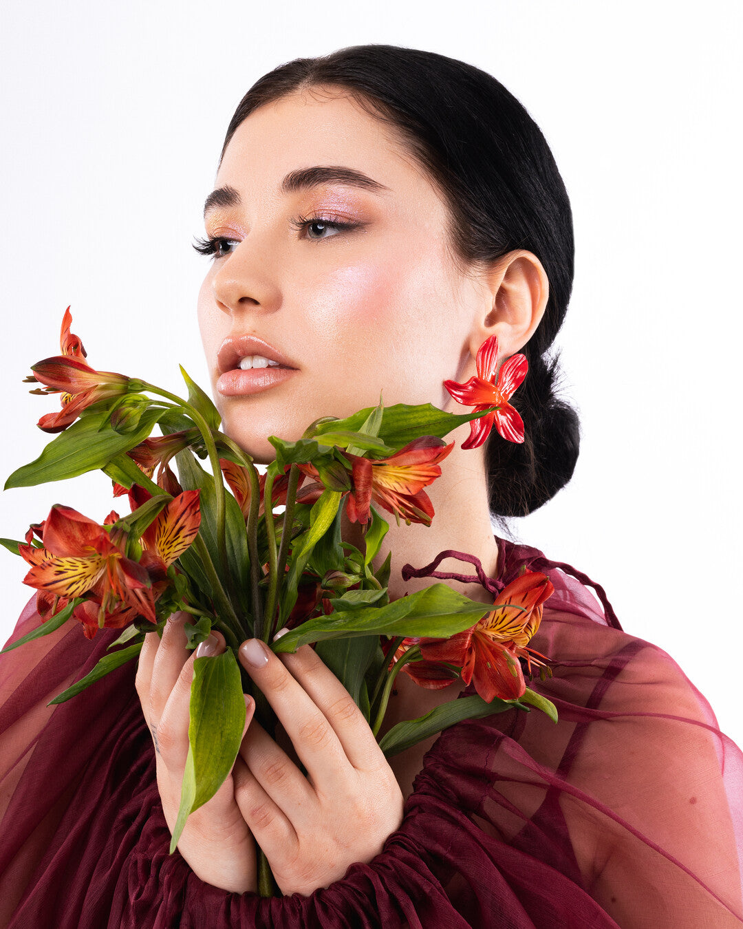 Red Pomelia earrings