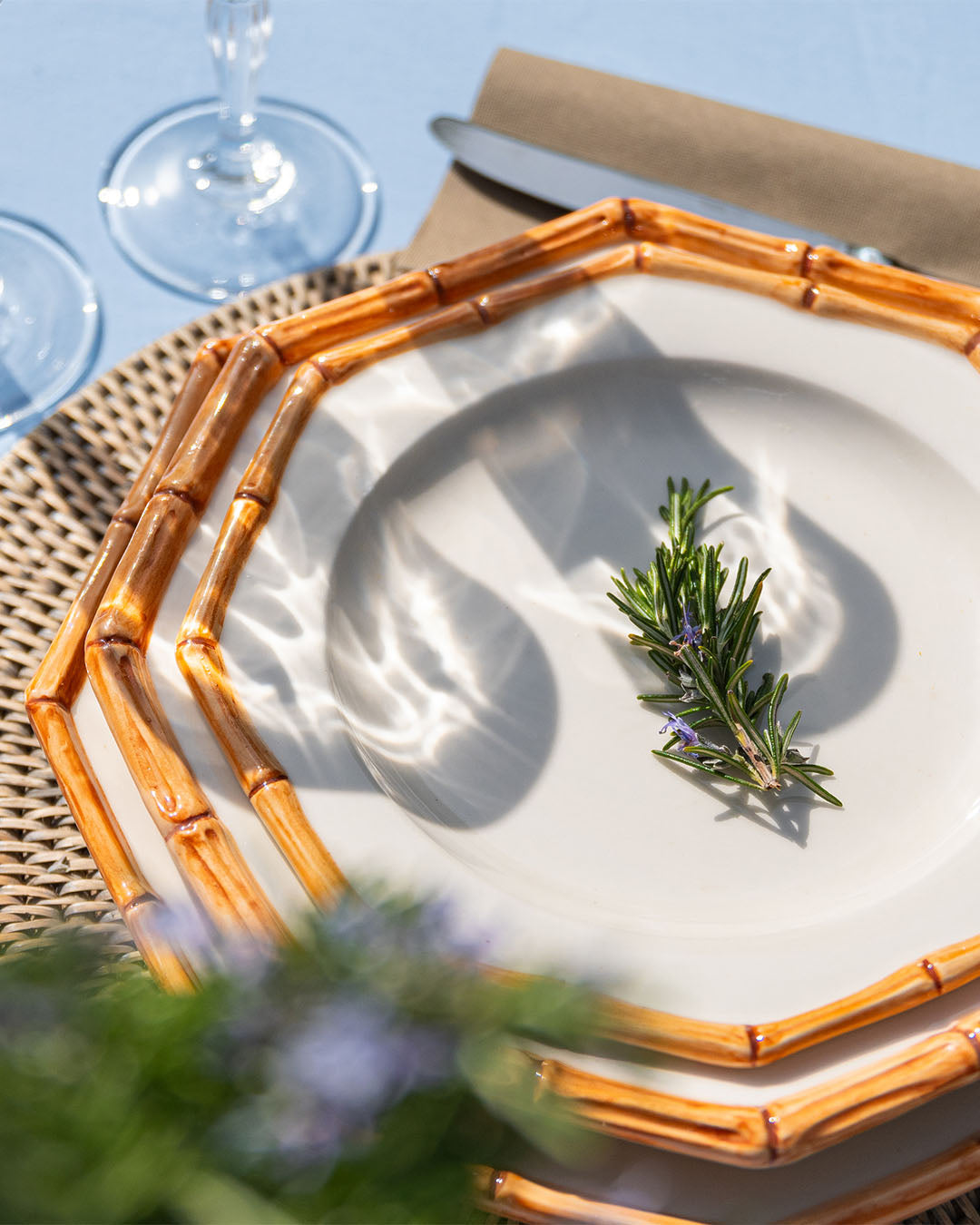 Handmade - Bamboo Plate - Jungle inspired -Romarin