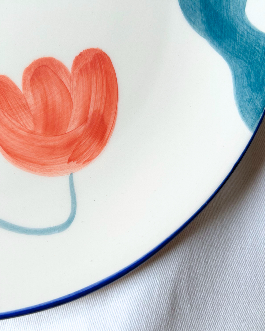 plate ceramic handmade flower - Rose balimba