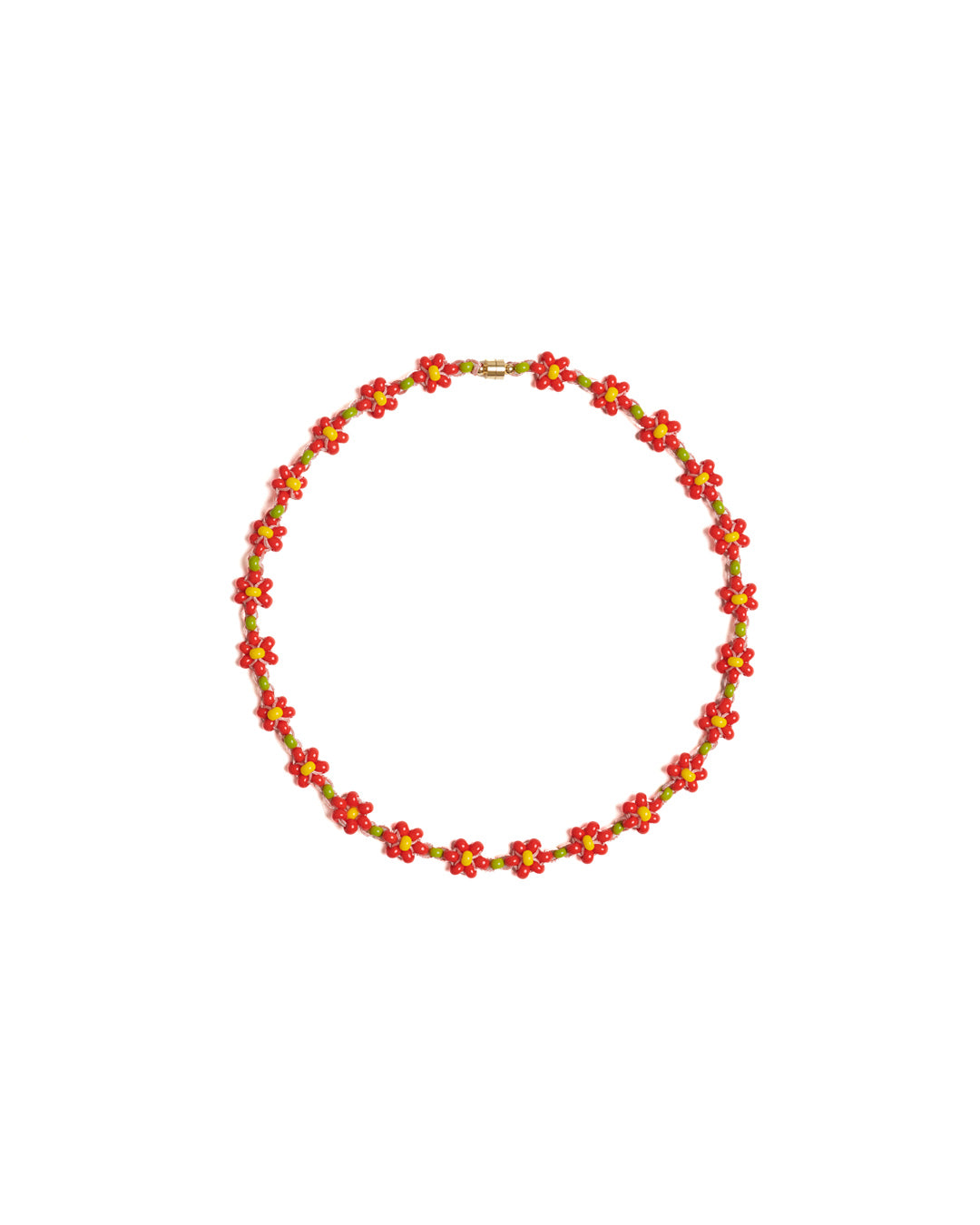 Handmade beads flower necklace - Fleur de Peau