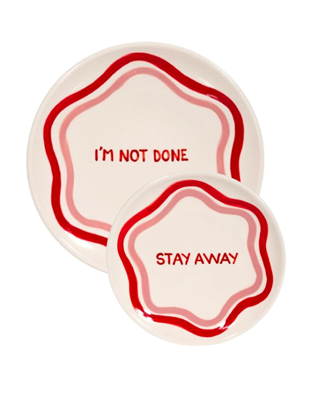 "Stay Away, I'm not done" - Talk of the Table Set of 2 "No thanks, Uninpressed" - Talk of the Table Set of 2 (- 5%)