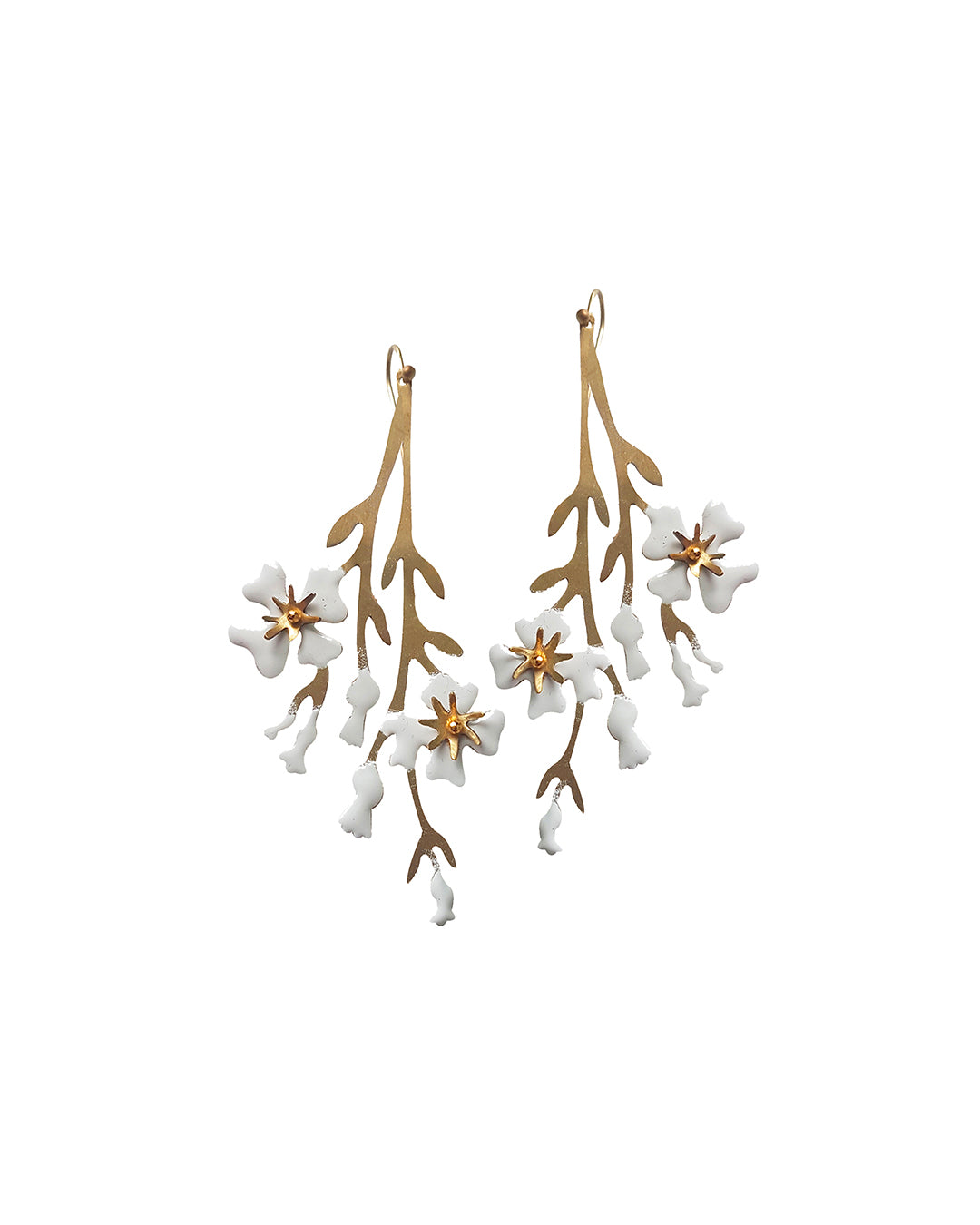 Handmade earrings - white Night Jasmine flowers- Sabrina Formica