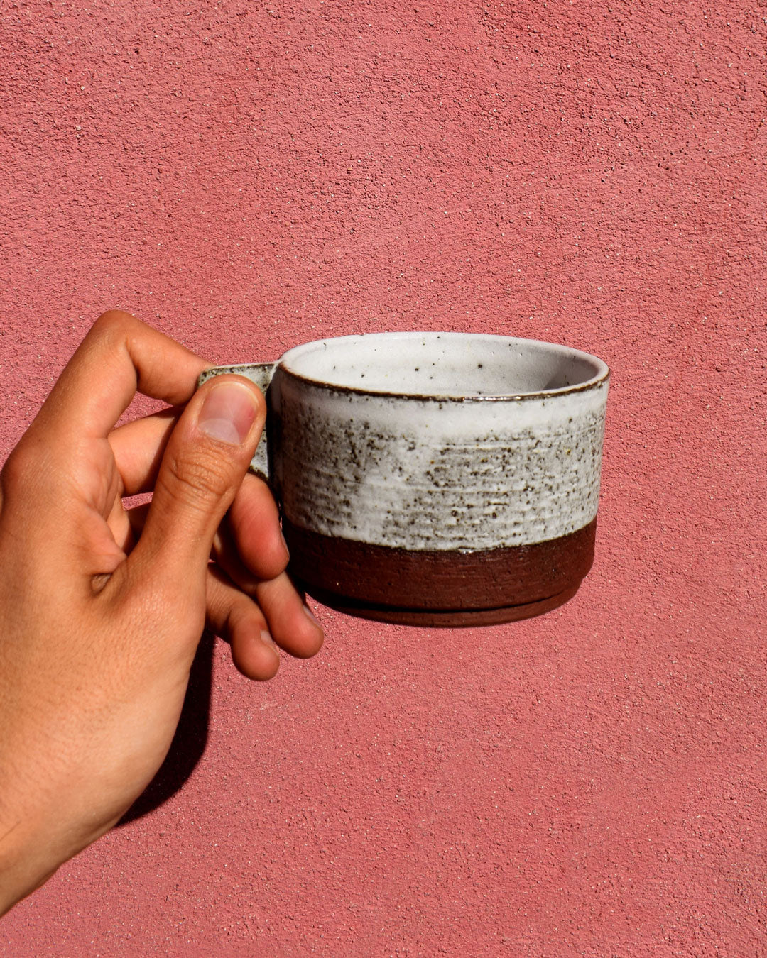 Snowfall red cappuccino cups pottery Samuele Perraro