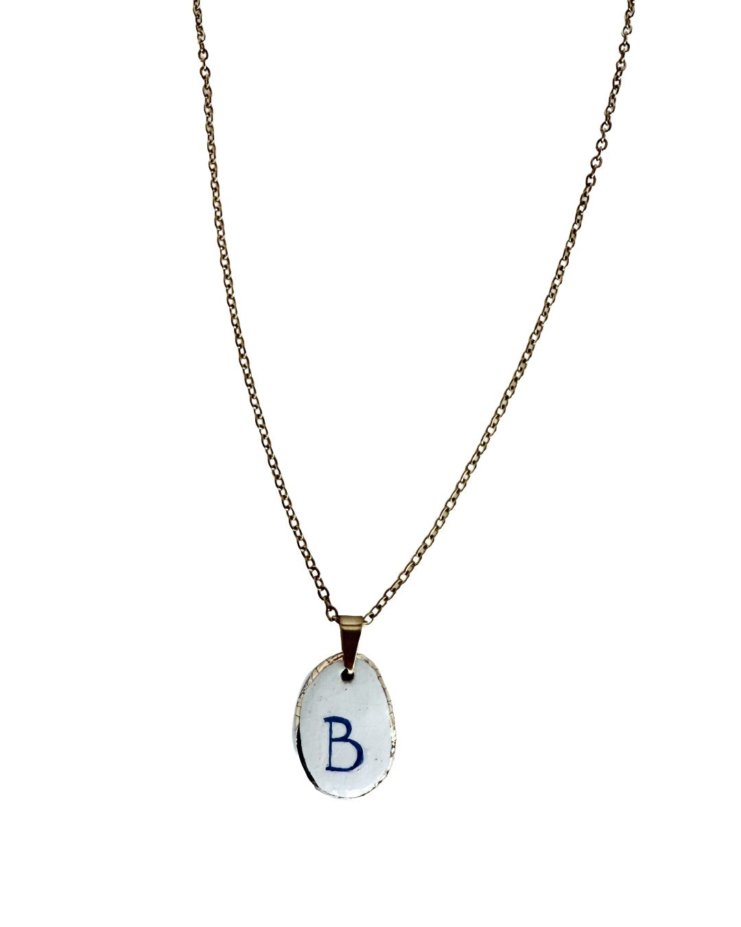 Custom Letter pendant and venetian box chain necklace