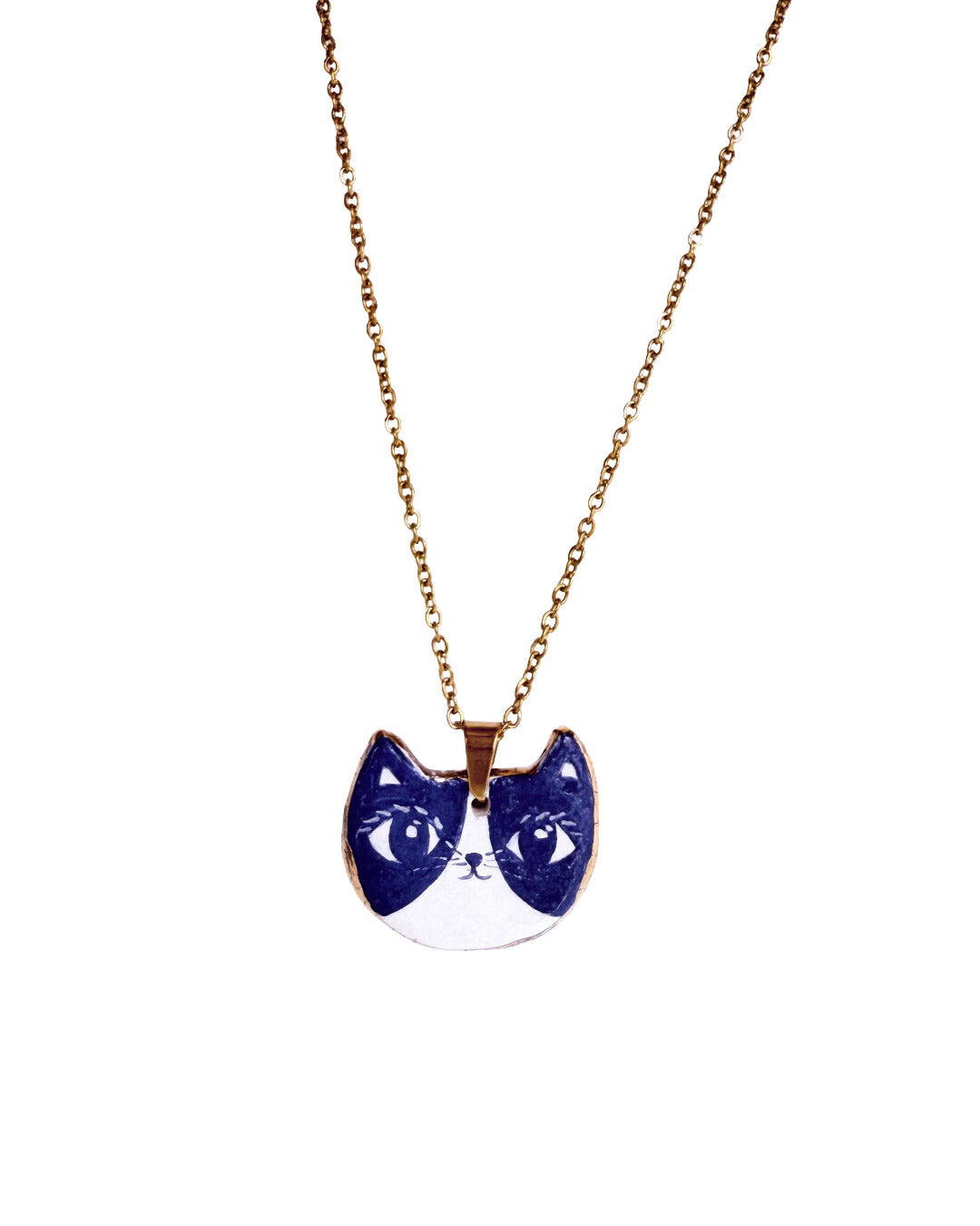 Tuxedo cat-pendant-and-venetian-box-chain-necklace
