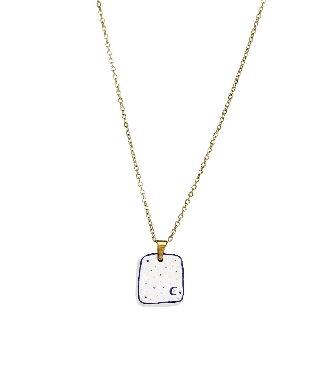 Micro starry night pendant and venetian box chain necklace