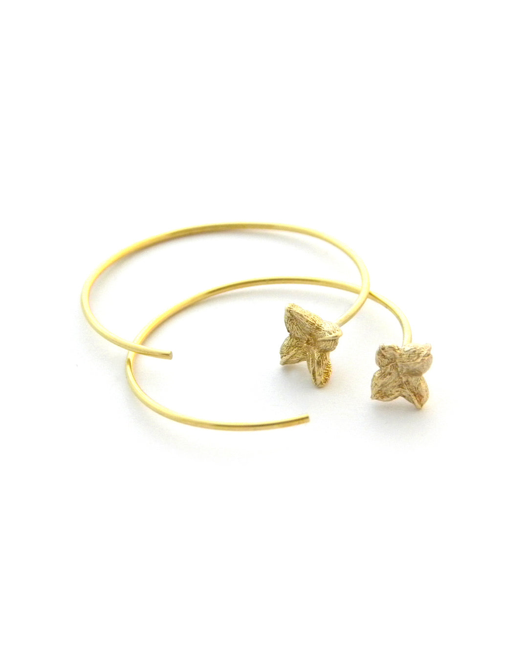Hoops berry flower Leaf earrings Bronze Gold Handmade Handcrafted Jewels Jewelry Beautiful Accessories Simona Materi
