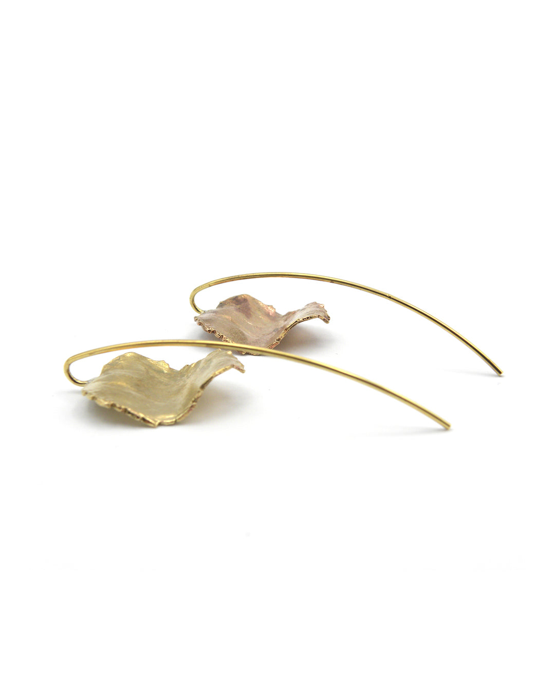 Rose Leaf earrings Bronze Gold Handmade Handcrafted Jewels Jewelry Beautiful Accessories Simona Materi