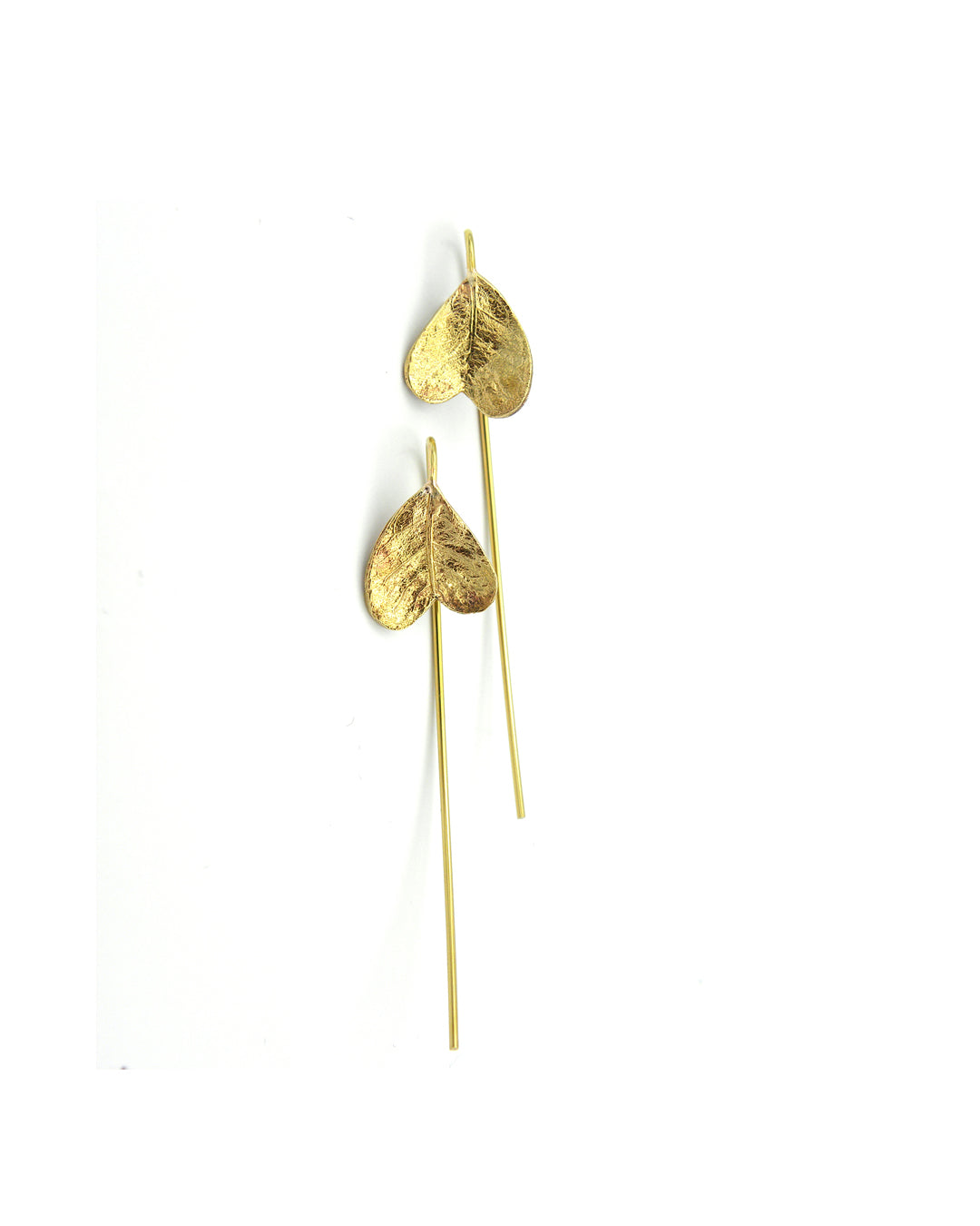 Jasmine Leaf earrings Bronze Gold Handmade Handcrafted Jewels Jewelry Beautiful Accessories Simona Materi