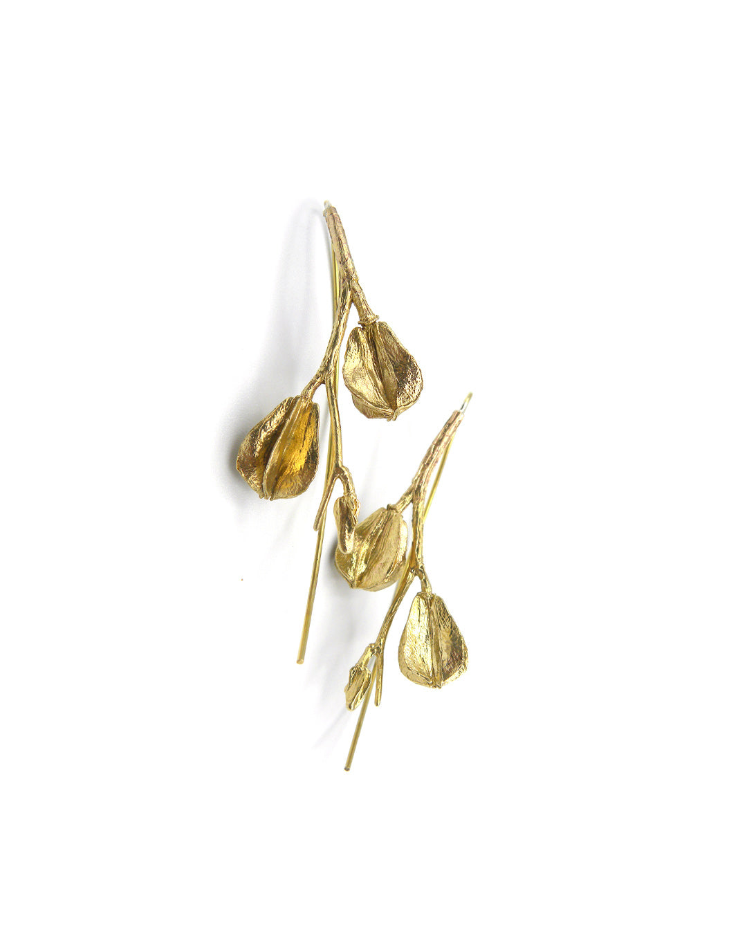 Twig berry Leaf earrings Bronze Gold Handmade Handcrafted Jewels Jewelry Beautiful Accessories Simona Materi