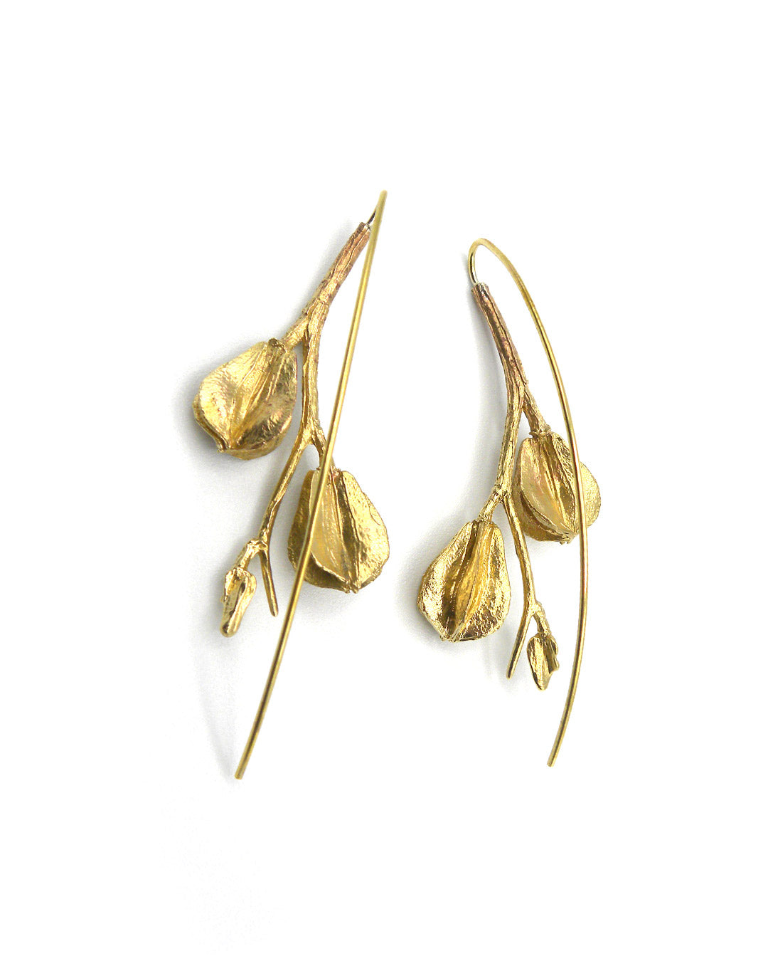 Twig berry Leaf earrings Bronze Gold Handmade Handcrafted Jewels Jewelry Beautiful Accessories Simona Materi