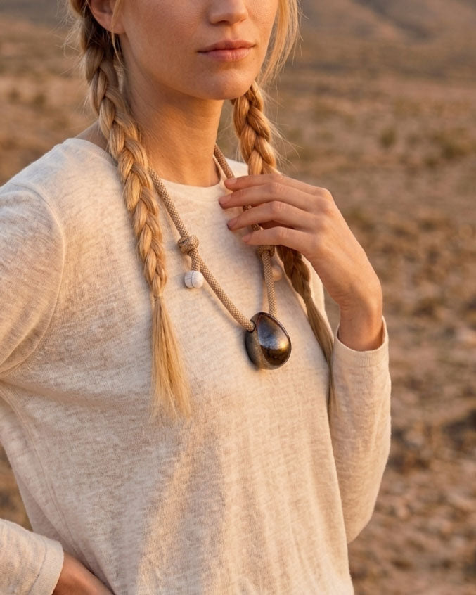 Ceramic Statement Necklace – Exotic Egg Talisman