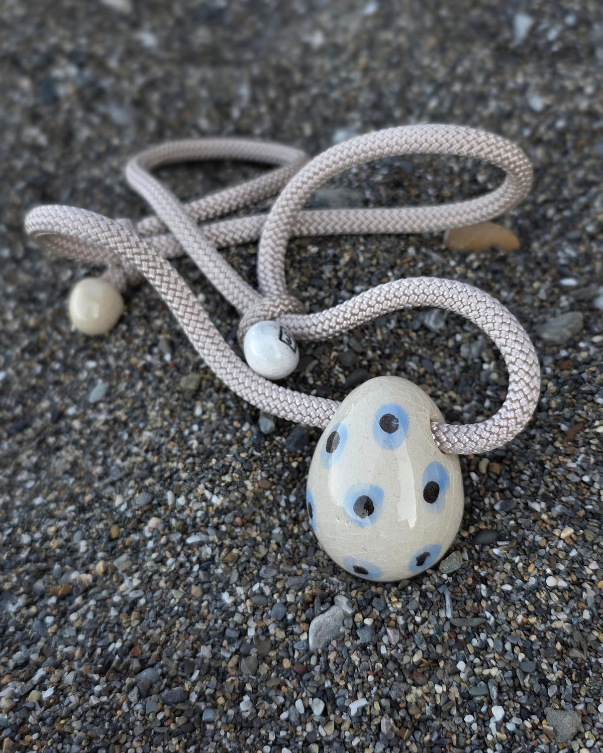 Ceramic Statement Necklace – Exotic Egg Talisman