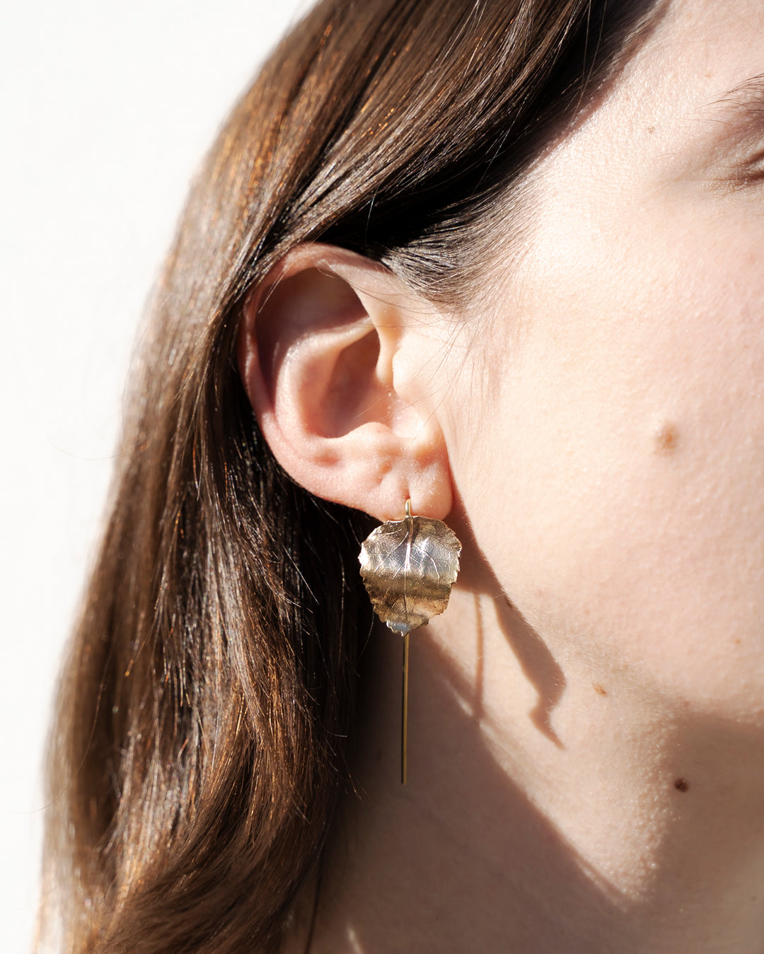 Rose leaf earrings