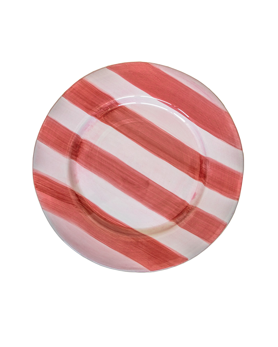Red Stripe dinner plate