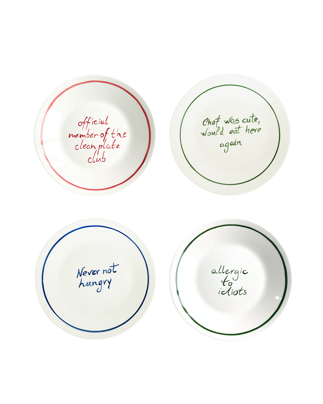 Breakfast with an Attitude – Set of 4 Breakfast Plates