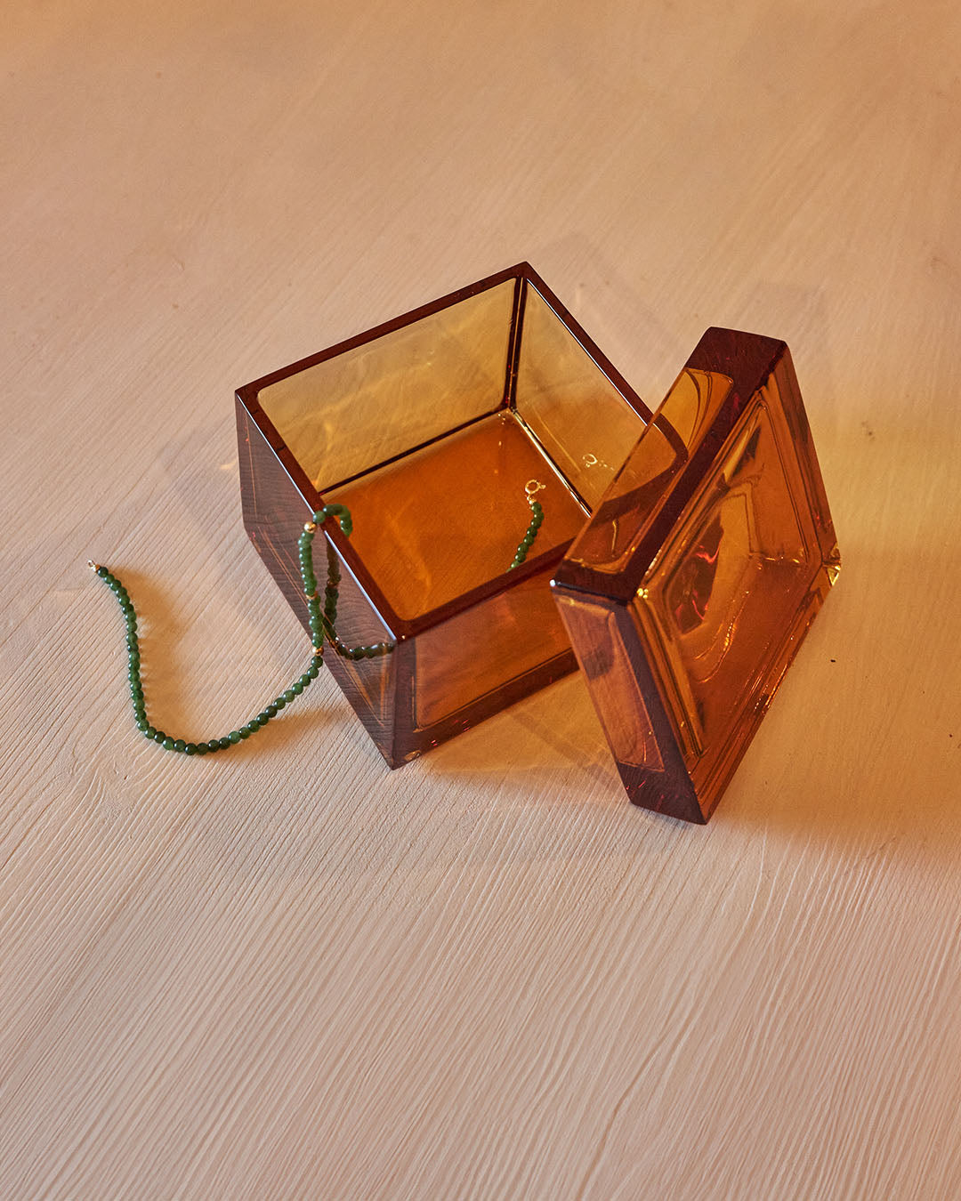 Boîte en verre cristal ambré PALMI
