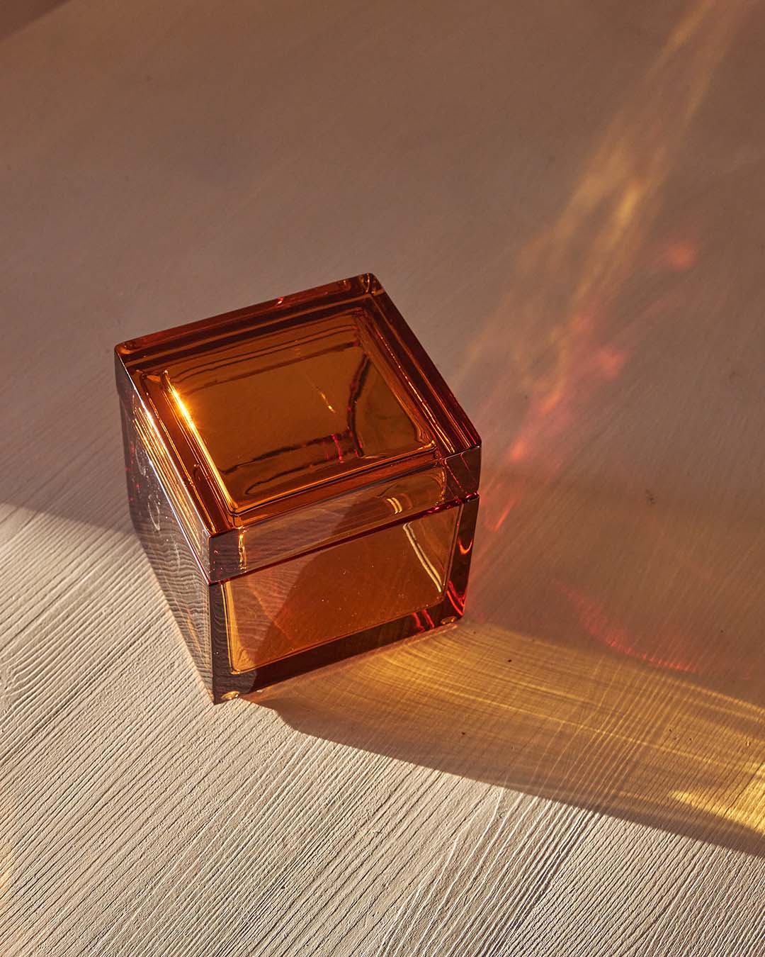 Boîte en verre cristal ambré PALMI