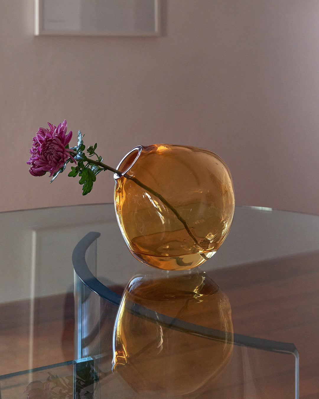 NUVOLA Amber Crystal Glass Vase