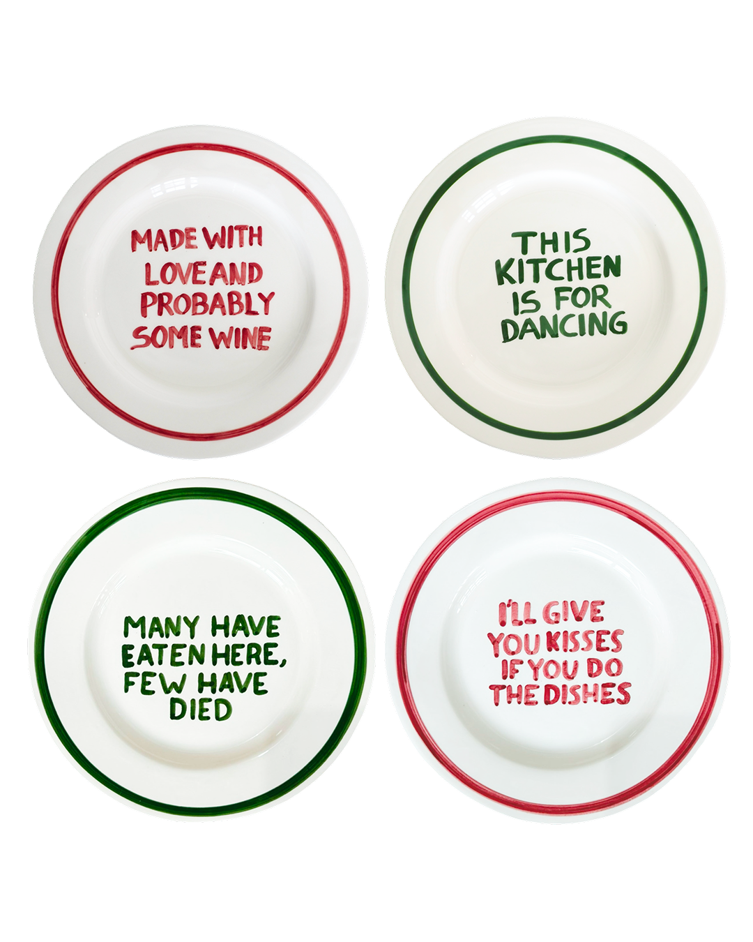 Dinner with an Attitude - Set of 4 Dinnner Plate