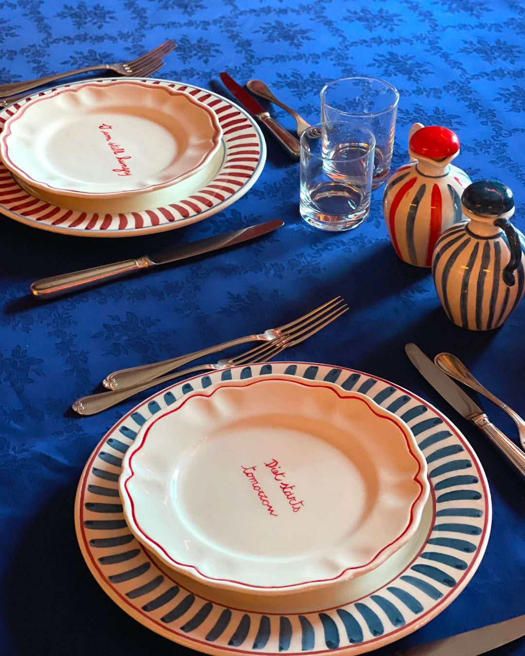 Handmade striped plate - Sveva's Home