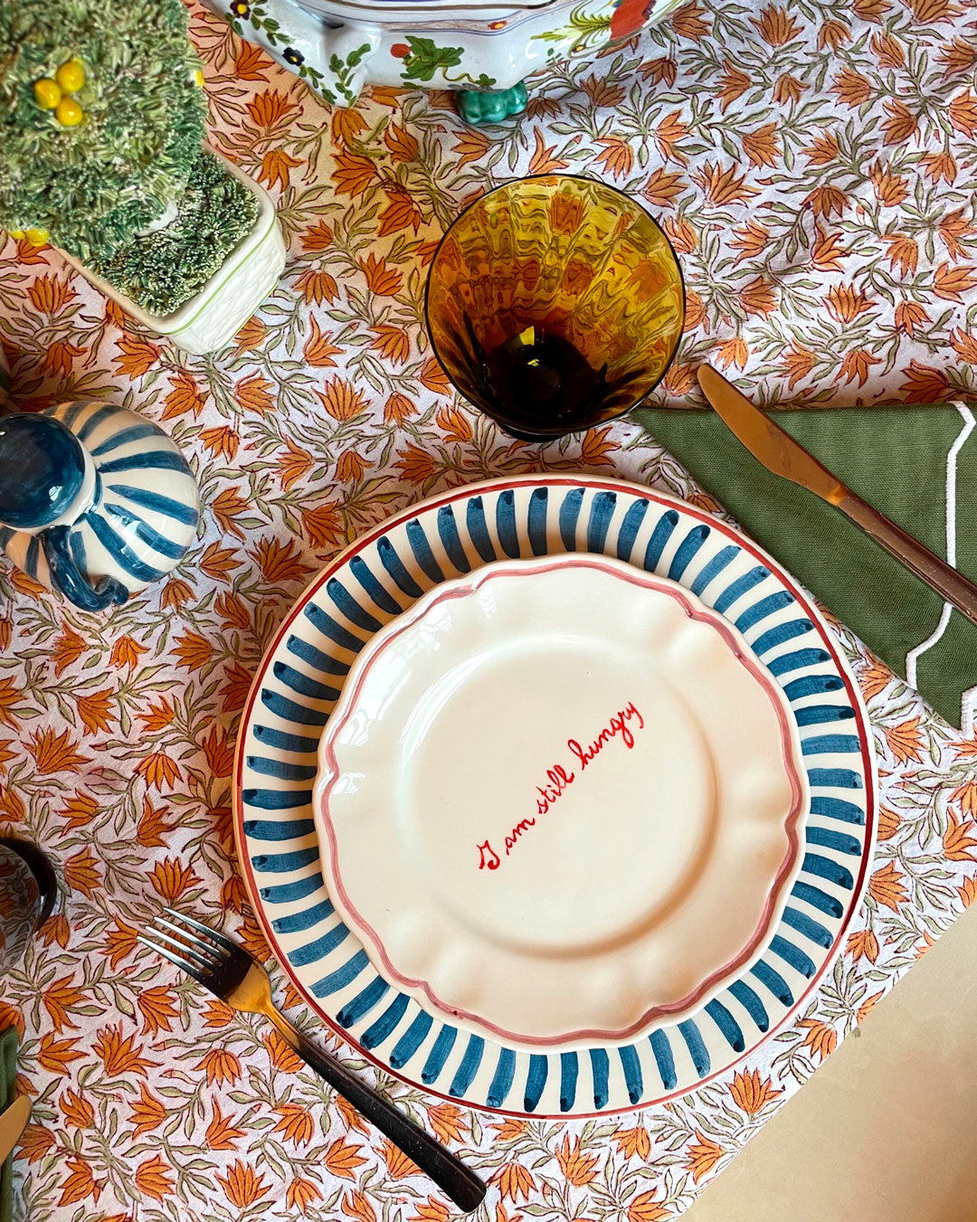 Handmade striped plate - Sveva's Home