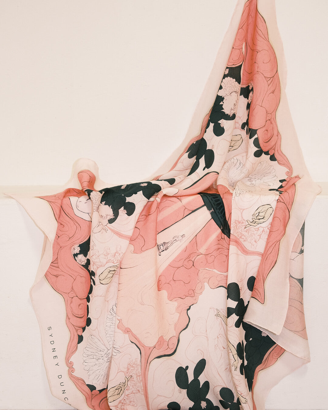 Handmade tencel illustrated headscarf - Sydney Duncan