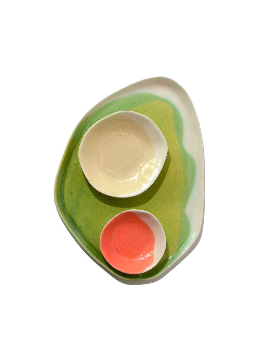 Serving Tray set - 2 Dipping bowls