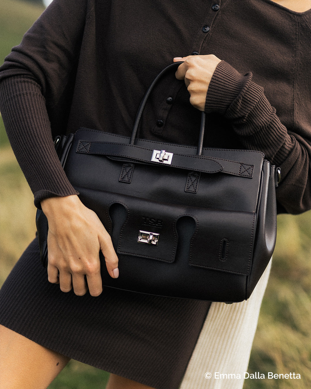 Amelie Structured Leather Bag - Pourpre