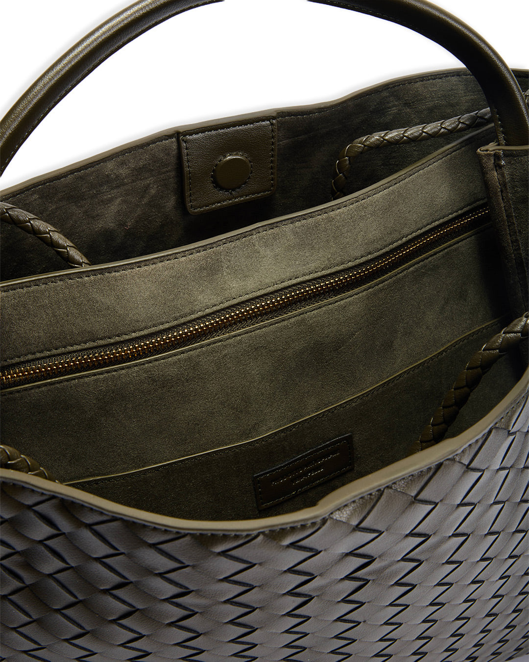Margaux Woven Leather Bag - Olive