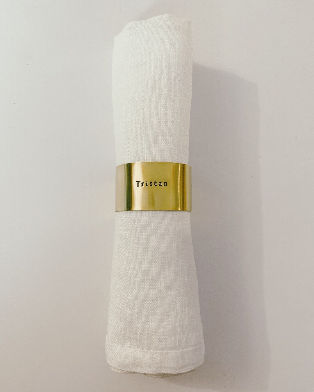 Custom engraved brass napkin ring