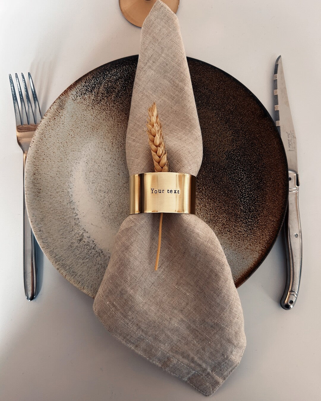 Custom engraved brass napkin ring