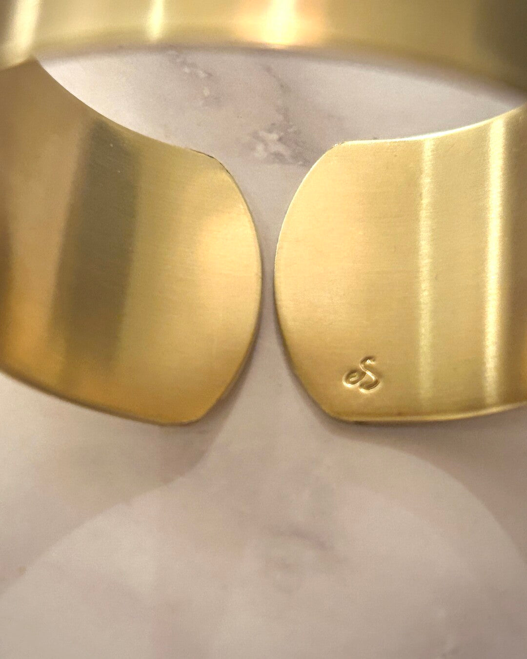 "The King" - Engraved brass napkin ring with twig symbols