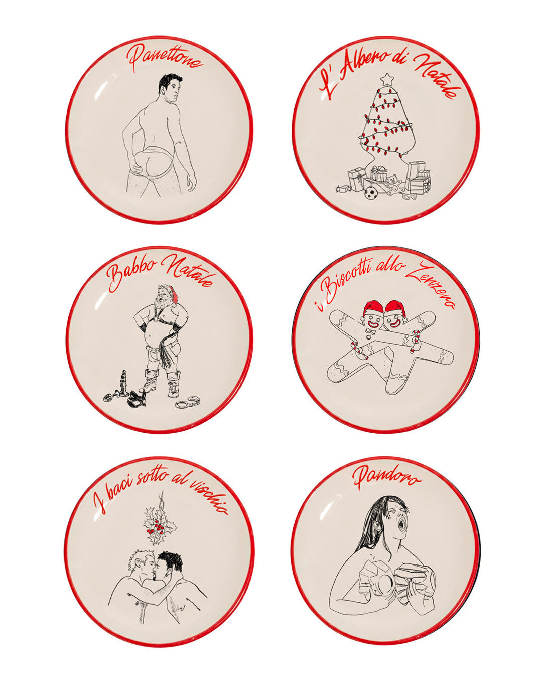 Il pacco di Natale plate MIX - Set of 6