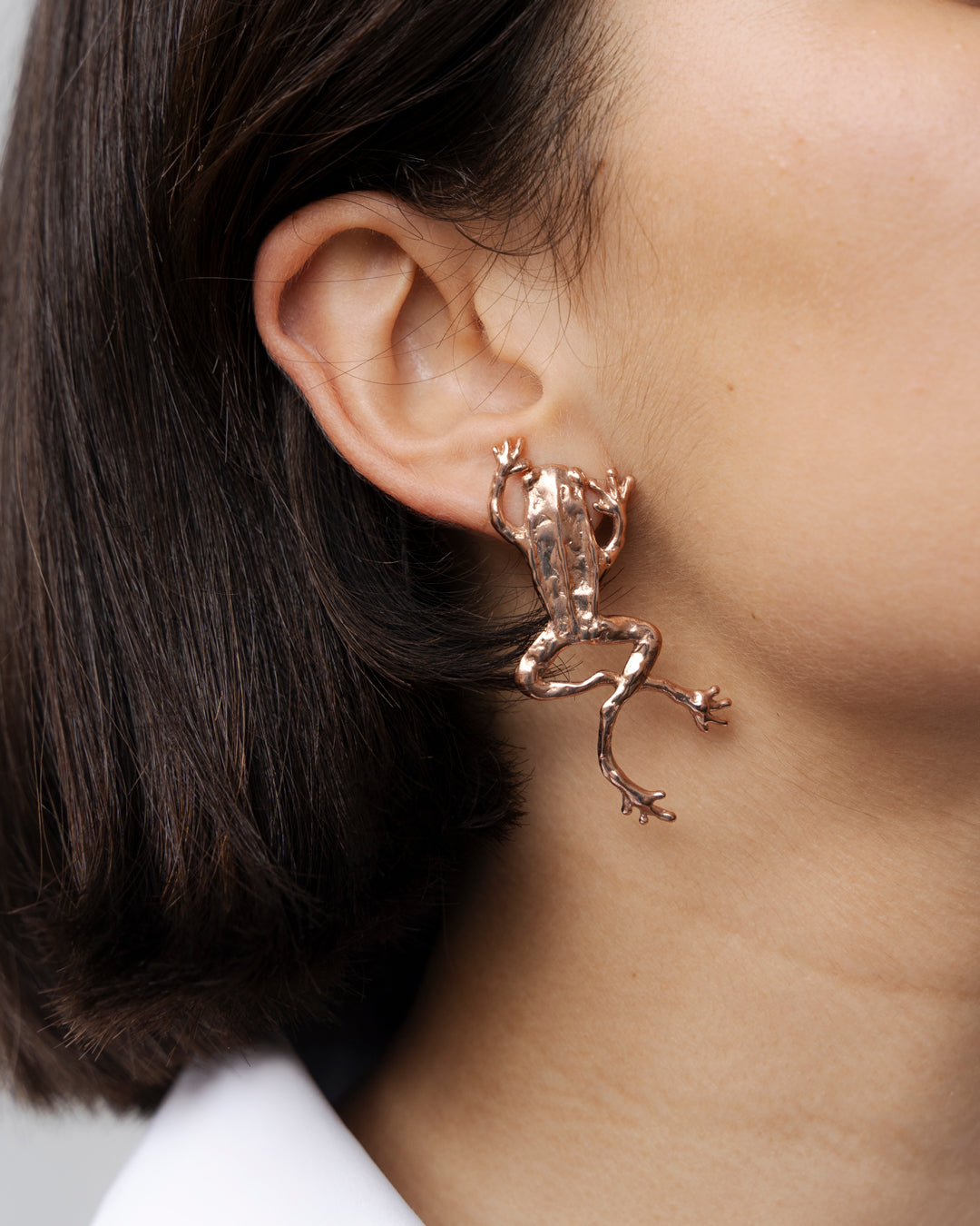 Frog climbing earrings handmade vnvn