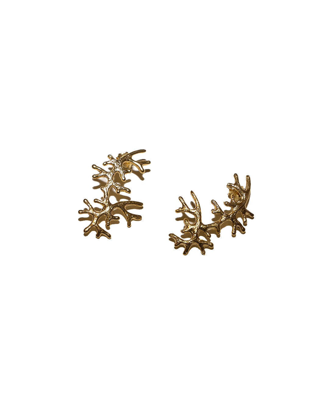 handmade bronze coral earrings