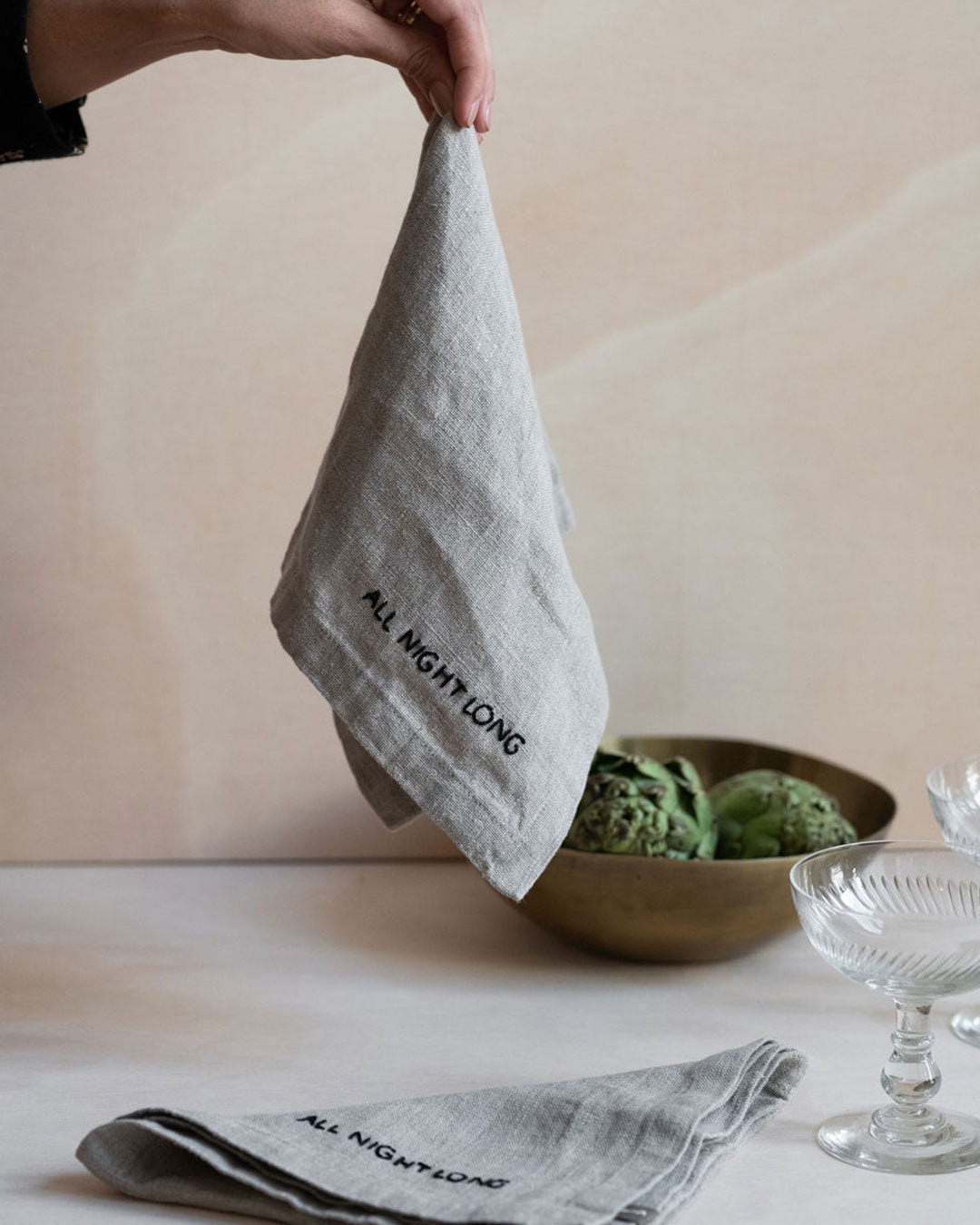 Hand embroidered linen napkin MIX Valsa Home