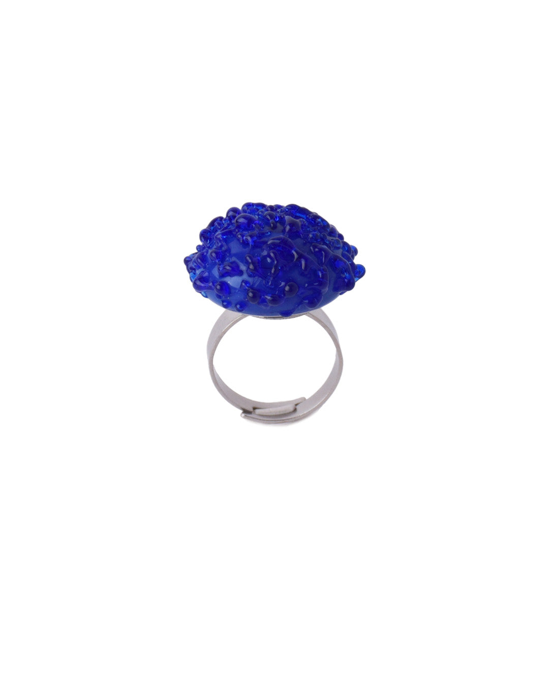 Ocean Blue Jellyfish Glass Ring