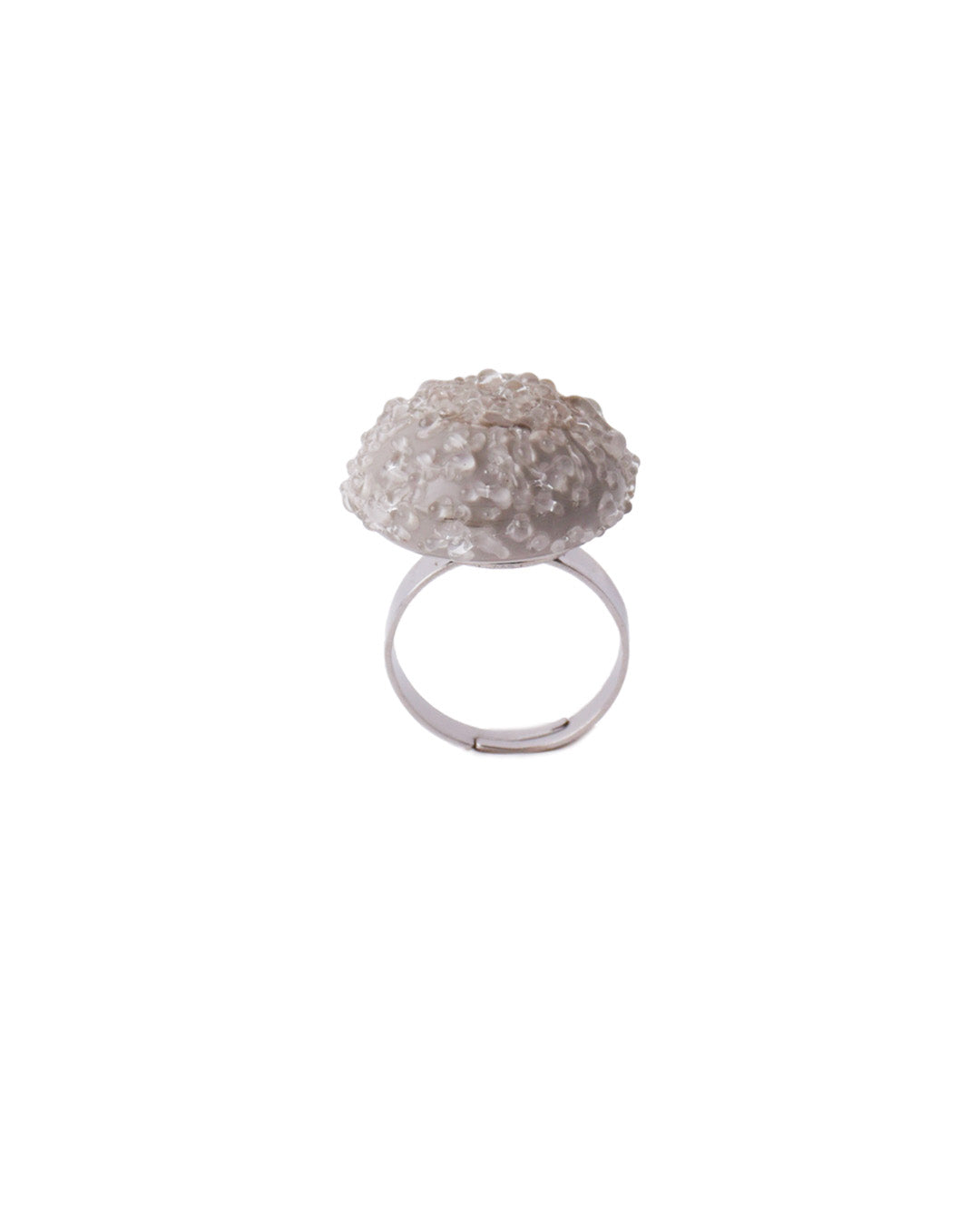 Crystal Gray Jellyfish Glass Ring