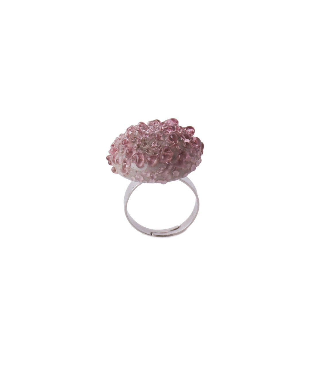 Light Amethyst Gray Jellyfish Glass Ring