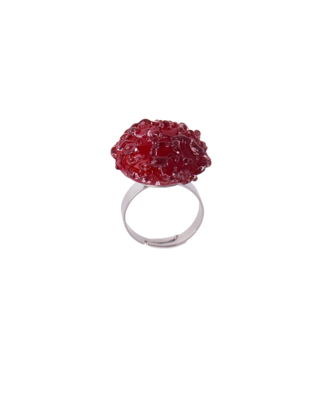 Ember Red Jellyfish Glass Ring