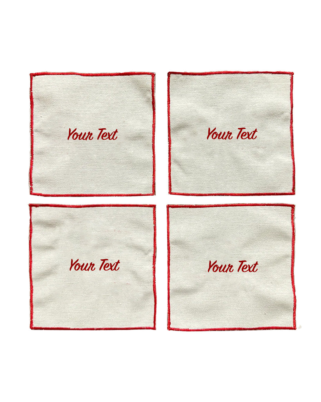 Custom Set of 4 Cocktail Napkins
