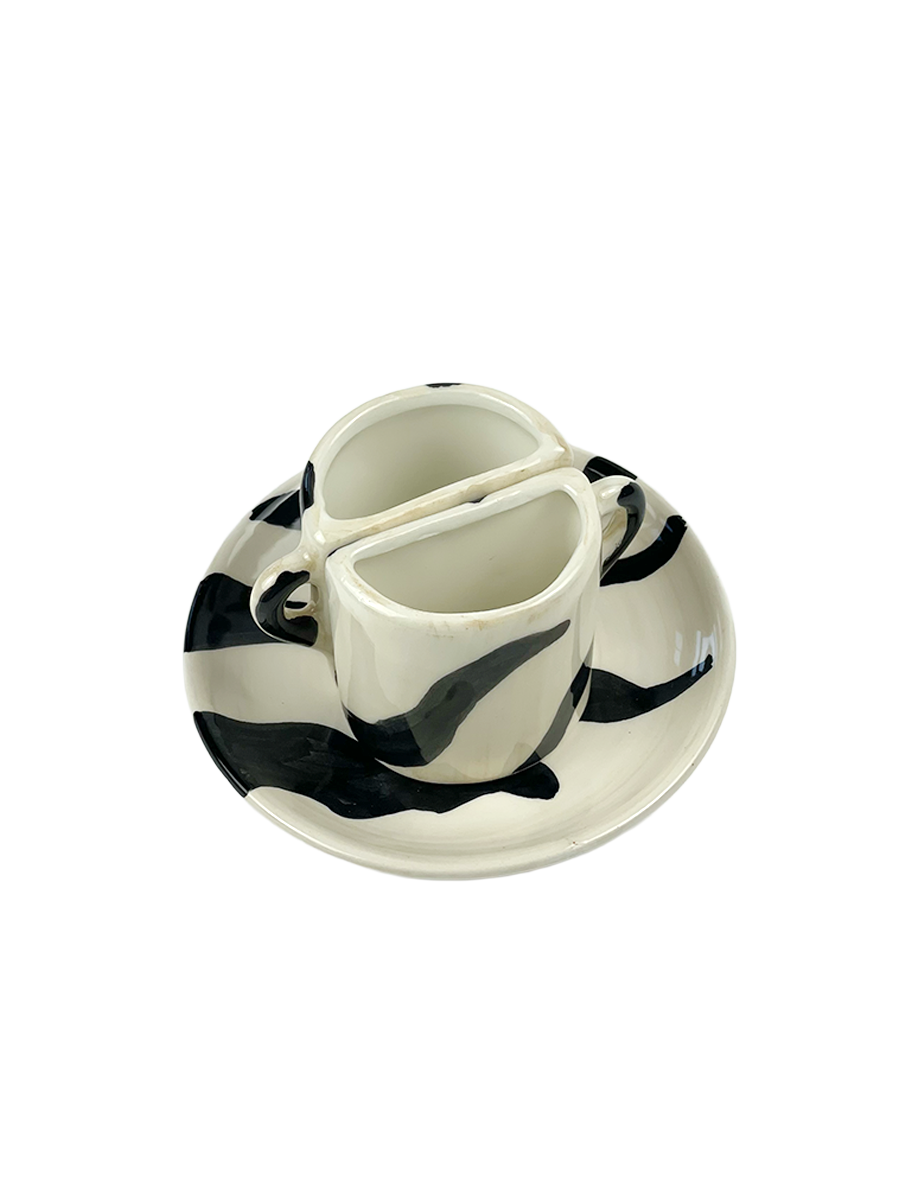 Tete a tete Coffee Cup Set Animalier - Zebra