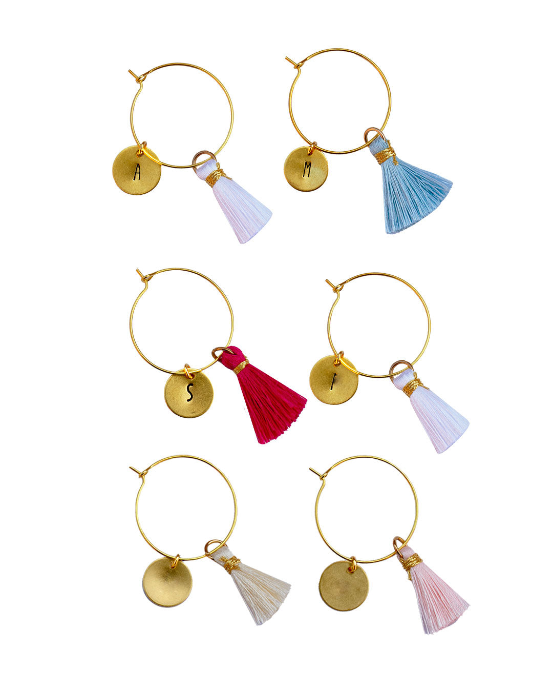 Custom Wine Charms MIX - Set of 6