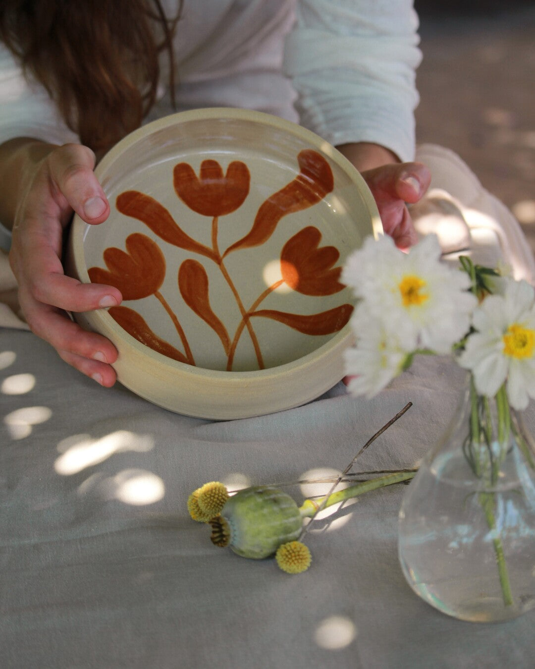 Handmade Tulips plate - Zalea Ceramic