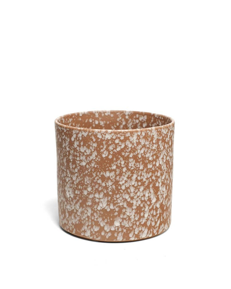 Speckled glazed stoneware planter